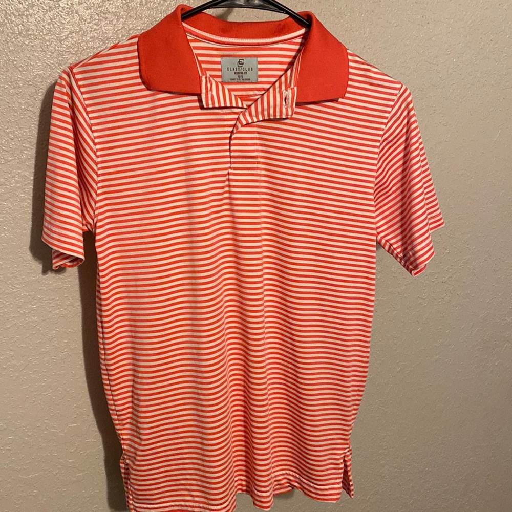 Class Club Modern Fit Boys Polo Orange Striped 10/12